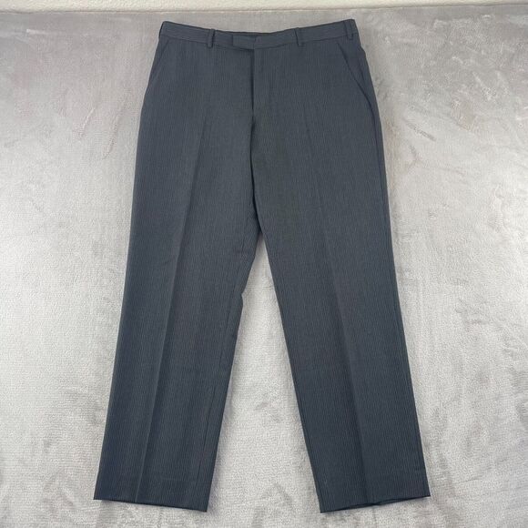 Ermenegildo Z Zegna Dress Pants Men 34x30 Grey‎ Pinstripe 100% Wool Trousers